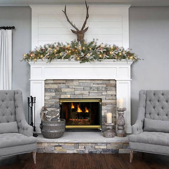 6ft. Pre-Lit Decorated Artificial Christmas Swag, Clear Incandescent Lights